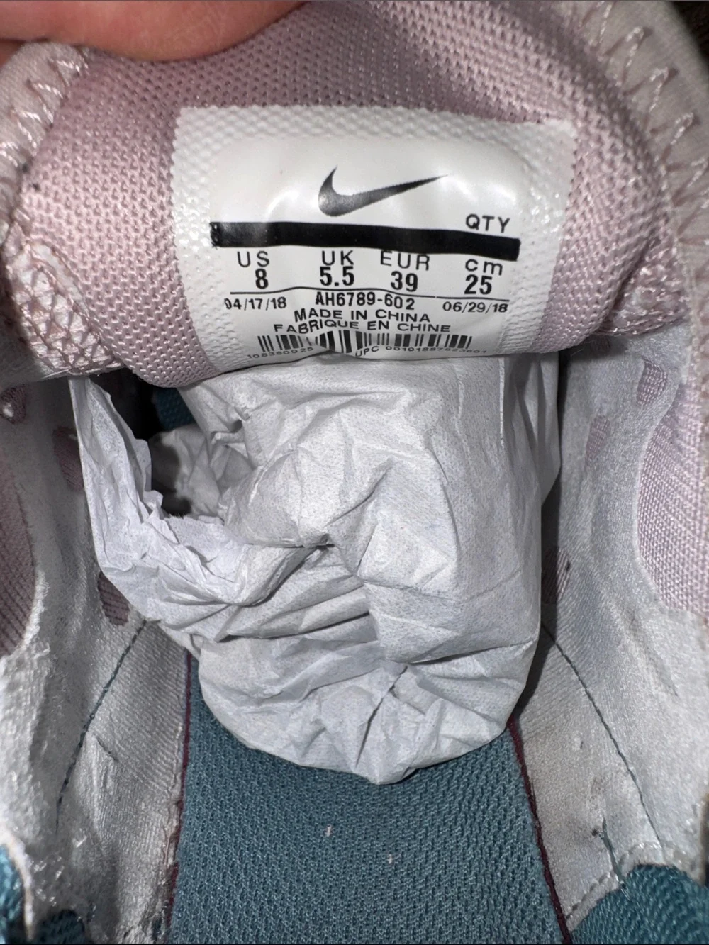 Nike Air Max 270 Women’s Sneakers Particle Rose/Teal Blue Size 8